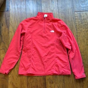 North face bright salmon fleece jacket